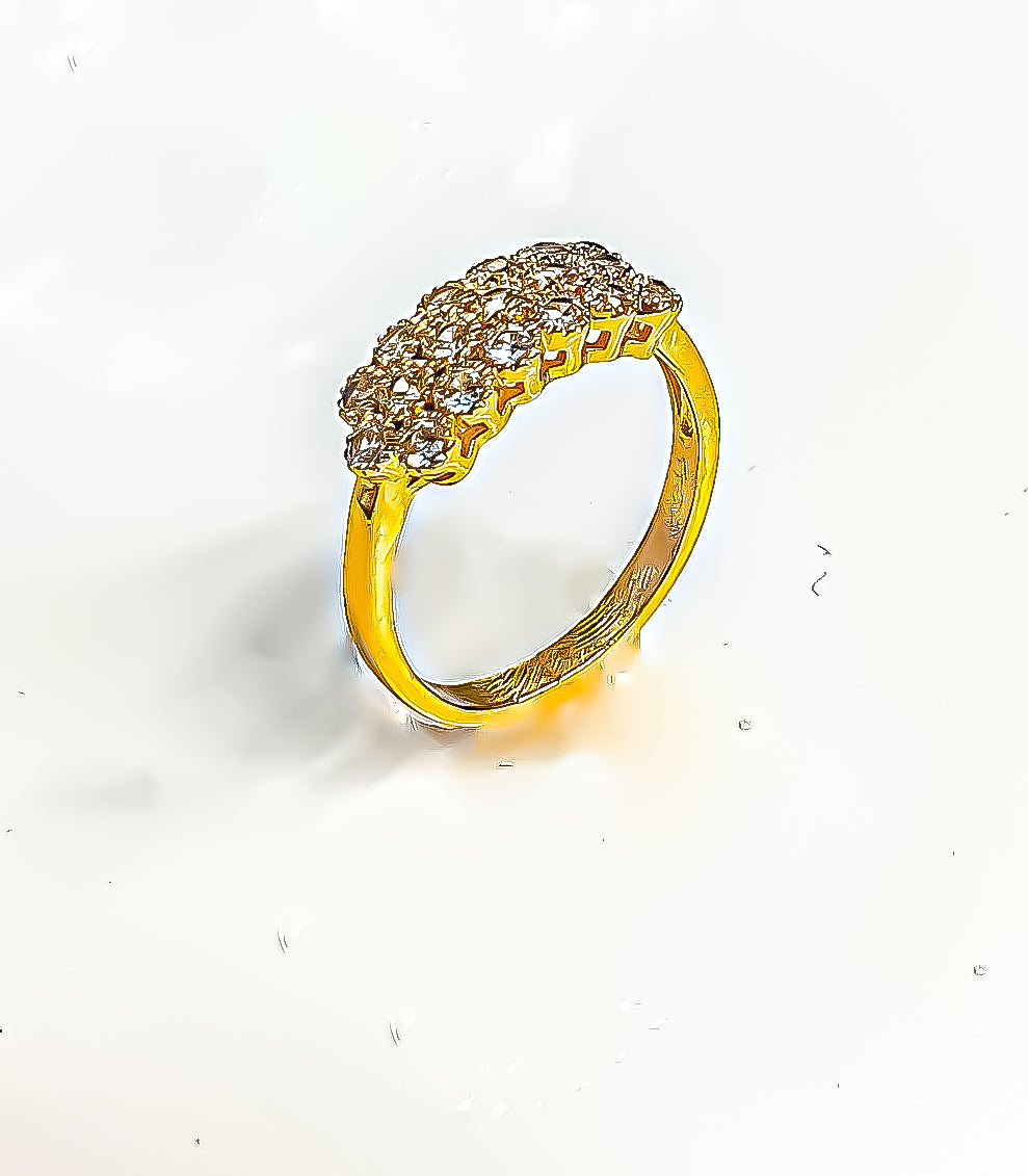 Embody timeless glamour with Raani's Radiant Cluster Ring, an anti-tarnish cubic zirconia ring for women. This exquisite piece features a captivating cluster of cubic zirconia, gleaming with vintage-inspired brilliance. Designed to make a dazzling statement, it complements any outfit and suits all occasions.