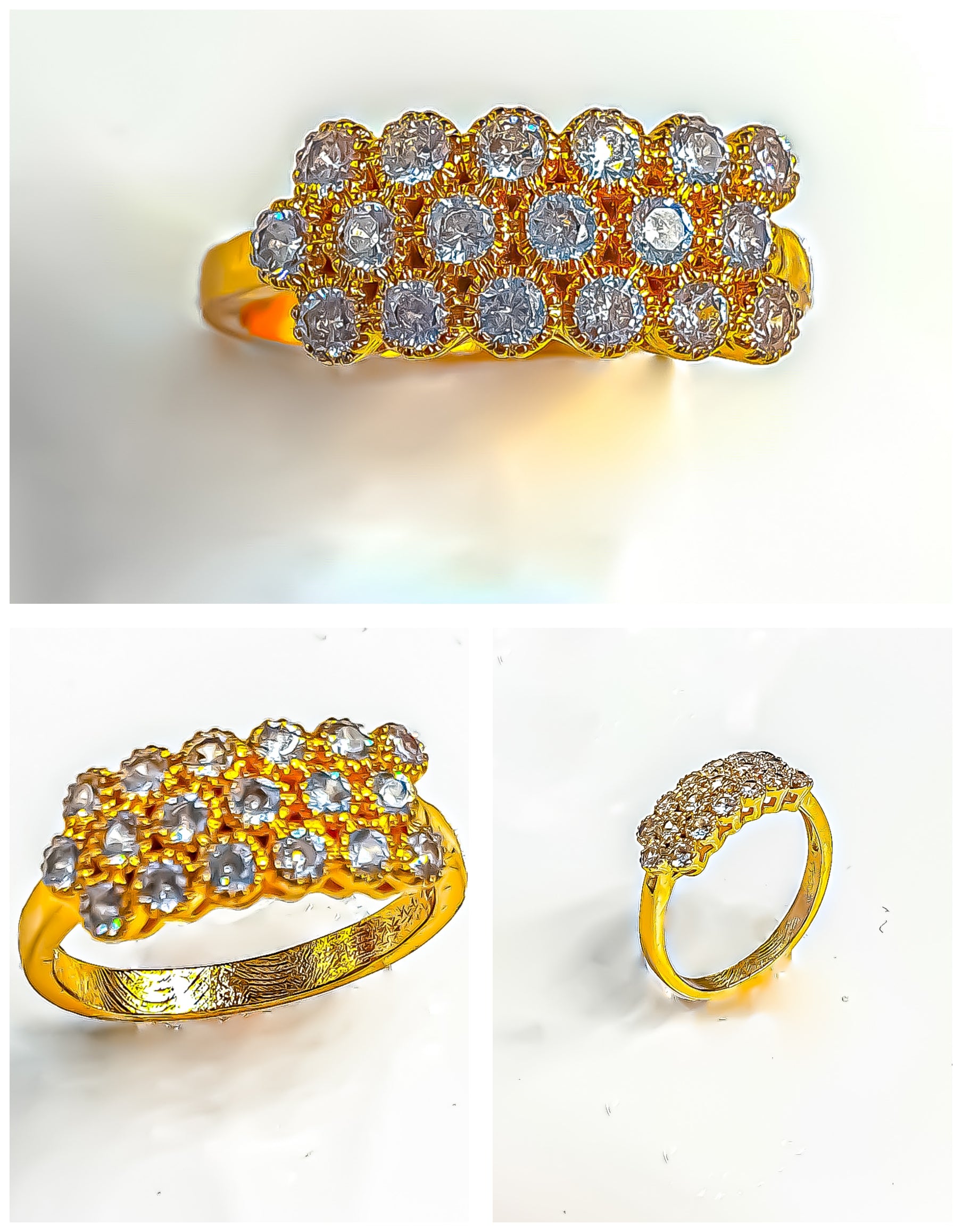 Embody timeless glamour with Raani's Radiant Cluster Ring, an anti-tarnish cubic zirconia ring for women. This exquisite piece features a captivating cluster of cubic zirconia, gleaming with vintage-inspired brilliance. Designed to make a dazzling statement, it complements any outfit and suits all occasions.